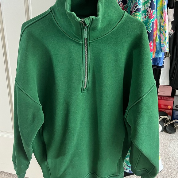 SOLD!!Lululemon Thick Fleece Half-Zip everglade green XS/S - Picture 2 of 7